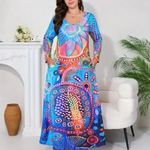 Női nagyméretű, plus size színes bokáig érő ruha, maxiruha - ÚJ fotó