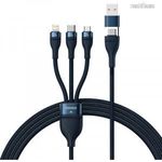 BASEUS FLASH SERIES II 3 az 1-ben töltő kábel - FEKETE - Type-C, microUSB, Lightning / Type-C és ... fotó