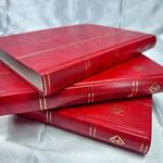 3DB A4-ES MINŐSÉGI LEUCHTTURM BÉLYEGALBUM -PIROS- 22, 5X30, 5CM, 24 FEHÉR OSZTOTT LAP -7.- fotó