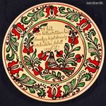 " A HIT ... " FELIRATOS MÁTHÉ IMRE KOROND JELZETT FESTETT FALI DÍSZTÁNYÉR ! fotó