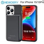 akkumulátortok iPhone 15-höz, iPhone 15 Pro-hoz, töltőtok, hordozható külső akkumulátor töltővédő, 5 fotó