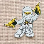 ruhára vasalható folt rávasaló felvarró White nindzsa ninja ninjago 82mm fotó