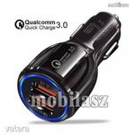 Szivargyújtós töltő / autós töltő - QC 3.0, Input: DC 12V-30V, 2db USB aljzattal, Output: 1 x 5V-... fotó