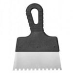 200mm 8x8mm fogazott spatulya rozsdamentes, műanyag nyéllel fotó