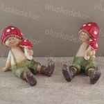 Gomba fiú, tavaszi, nyári, kerámia dekorációs figura, 7, 5x 5 x 6, 5cm fotó