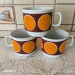 Zsolnay porcelán sárga pöttyös pohár, bögre 3 db eladó! fotó
