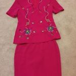 Női 36-38-as női S-M-es ciklámen színű nyári kosztüm , retrós , elegáns nyári blézer+ szűkszoknya fotó