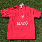 Aranycsapat dedikált 1954 VB replica mez Grosics, Buzánszky, Sándor Károly aláírásával labda futball fotó
