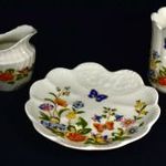 DEKORATÍV PILLANGÓS MINTÁVAL AYNSLEY PORCELÁN 3 DBOS TÁRGY TÉTEL X fotó