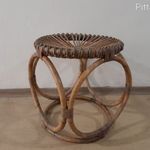 Franco Albini tervezte kis szék 40x35 cm / bambusz, rattan, vintage, retro, 60-as évek, puff, bútor fotó