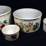 4 FÉLE MÉRETBEN ANGOL ROYAL WORCESTER GYÜMÖLCS MINTÁS MAGAS FALÚ PORCELÁN KÍNÁLÓ X fotó