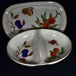 2 FÉLE ROYAL WORCESTER GYÜMÖLCS MINTÁS PORCELÁN TÁL X fotó