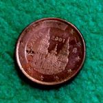 EURÓ 1 CENT 2001 SPANYOL FÉMPÉNZ fotó