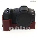 Canon EOS R8 kamerához alsó tok - valódi bőr, fényképezéskor nem kell kivenni a tokból, féltest k... fotó