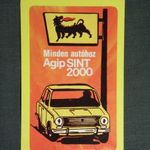 Kártyanaptár, ÁFOR, Agip benzinkút, motor olaj, Lada, Zsiguli autó, grafikai, 1979 (2) fotó