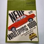 Wartburg 1000 - 353 - 353W retro prospektus poszter fotó