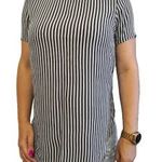 H&M fekete fehér CSÍKOS modern S/M csinos hosszított FELSŐ L33 fotó