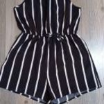 Fekete-fehér csíkos playsuit 9 év 134 cm fotó