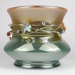 1O247 Loetz - Adolf Beckert mistelbach irizáló üveg kaspó váza ~1910 fotó