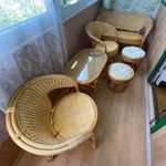 Rattan kerti, balkon garnitura fotó