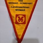 Retro VEB Weimar Kombinat Fortschritt T-174 rakodógép reklám emlék zászló fotó