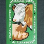 Kártyanaptár, Állatforgalmi vállalat, hizlalási szerződés, grafikai, malac, tehén, 1965 (1) fotó