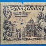 1950 -es AUSTRIA - 10 Schilling vízjeles bankó! VG (L2065) fotó