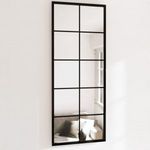 2 db fekete fém fali tükör 100x40 cm fotó