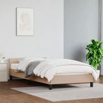 kávészínű ágykeret fejtámlával matrac nélkül 80 x 200 cm fotó
