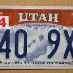 USA amerikai rendszám rendszámtábla E40 9XT Utah Greatest Snow on Earth fotó