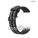 Okosóra szíj - szilikon, bordázott mintás - FEKETE / FEHÉR - 125+84mm hosszú, 23mm széles - CUBOT... fotó