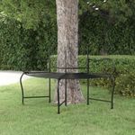 fekete acél fa körüli pad 150 cm fotó