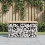 tömör fenyőfa gabion kerti pad 83x31, 5x42 cm fotó