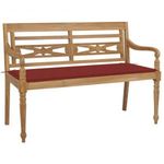 tömör tíkfa Batavia pad piros párnával 120 cm fotó