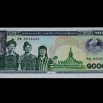 UNC !! *** Laosz 1000 Kip Hajtatlan bankjegy !! 2003 *** Sarló - kalapács vízjeles! fotó