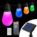 Smart szolár fényfüzér - 15 db RGBIC LED - 6, 5 m - bluetooth fotó