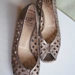 37-es női olasz valódi bőr szandál, sarokm: 3cm, bth: 24cm bőrtalp, arany, Grifone * sz.átvétel: Zugló fotó