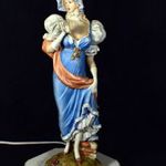 KISASSZONY KÉK ESTÉLYIBEN ... BISQUIT PORCELÁN SZOBOR FIGURÁLIS ASZTALI LÁMPA X fotó