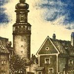SOPRON UTCA KÉP JELZETT SZÍNEZETT RÉZKARC (DRPI) fotó
