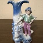 Régi Német figurális porcelán váza 14 cm fotó