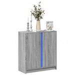 szürke sonoma szerelt fa tálalószekrény LED-del 77 x 34 x 85 cm fotó