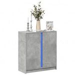 betonszürke szerelt fa tálalószekrény LED-del 77 x 34 x 85 cm fotó