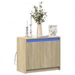 sonoma tölgy szerelt fa tálalószekrény LED-del 72 x 34 x 61 cm fotó