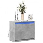 betonszürke szerelt fa tálalószekrény LED-del 72 x 34 x 61 cm fotó