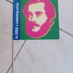 SZDSZ Szadesz választási kampány 1998 papír zászló - Kossuth Lajos neon színben popart fotó