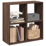 barna tölgy szerelt fa elválasztó könyvespolc 69, 5x29x69, 5 cm fotó