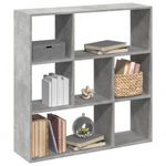 betonszürke szerelt fa elválasztó könyvespolc 102x29x103, 5 cm fotó