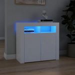 fehér tálalószekrény LED-világítással 80 x 35 x 75 cm fotó