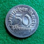 MÁRKA 50 PFENNIG 1920 J NÉMET FÉMPÉNZ fotó