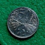 KORONA 50 HALER 1944 CSEH-MORVA PROTEKTORÁTUS FÉMPÉNZ fotó